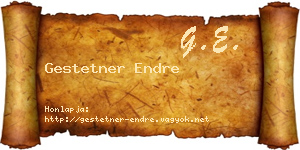 Gestetner Endre névjegykártya